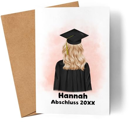 Kiddle-Design Bachelor Master Abitur 2026 Karte Abschlusskarte Personalisiert Name Dr Doktor Absolventin Damen Frauen Schulabschluss Abi Glückwunschkarte