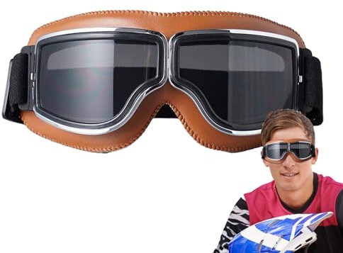 Motorradbrille, Vintage-Stil, Motorradbrille, Piloten-Stil, Scooter-Brillen, Outdoor-Sand- und Motocross-Brille zum Schutz der Augen vor Staub, Wind und Sonnenlicht
