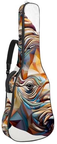 Bassgitarrentasche mit Kunstmosaik Rhino 64, Akustikgitarrentasche 101,6 cm (40 Zoll) E-Gitarrenkoffer, wasserdichte Oxford-E-Gitarre, Gigbag für akustische Konzertgitarre, Ukulele,