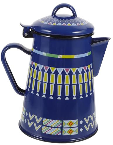 Ciieeo Enamel Coffee Pot and Water Boiling Kettle 1.2l Blue Sky Handheld Tea Kettle Enamel Coated Multi-use Water Heating Pot for Home and Office