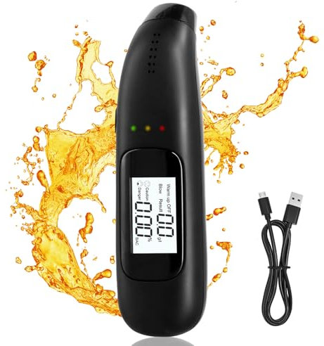 Dewocke Professional Alcohol Tester with Digital LCD Display, Police Accurate Alcohol Meter, Semiconductor Sensor Technology, Breathalyser Alcohol Tester, Portable Breathalysers for Personal Home Use