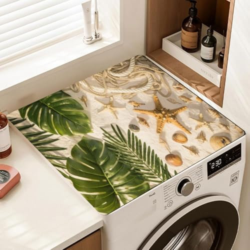 YeahBoom Housse de Machine à Laver,60x60 cm Tapis de Protection Antidérapant pour Dessus de Machine à Laver,pour Machine à Laver,Sèche-Linge,Cuisines,Salles de Bains,Camping Cars