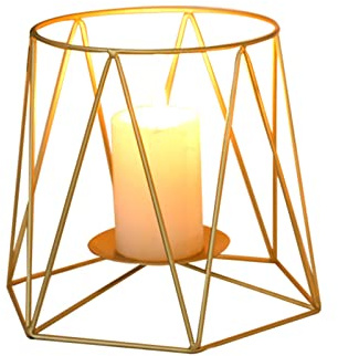 OZBME Espositore per candelabri Portacandele Decorativo Portacandele per Candela tealight Portacandele in Metallo Opaco Geometrico Grande Piccolo Portacandele Decorativo Ho