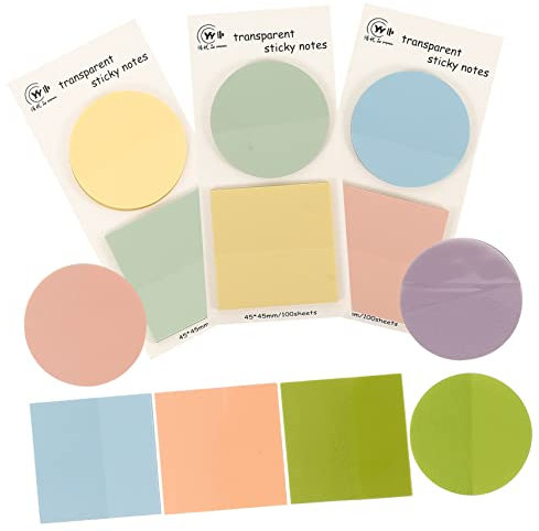 Gadpiparty 6sätze Tragbare Memo Pads Klare Haftnotizen Selbstklebende Notizzettel Rund Quadratisch Flinke Lesemarken Praktische Schulnotizen Für Büro Schule Zuhause