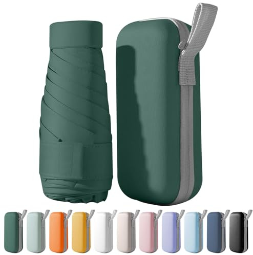 FANSEZQ Mini Schirm, Regenschirm, Regenschirm, 6 Rippen Mini-Uv-Schirm, Tragbarer Taschenschirm Für Männer Und Frauen