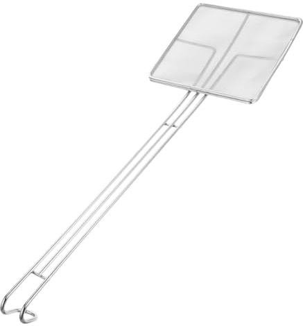 Zerodeko Espumadera para Filtrar Aceite y Grasa Cuadrada Malla Fina de Acero Inoxidable Diseño Resistente y Duradero Adecuado para Freír y Cocinar