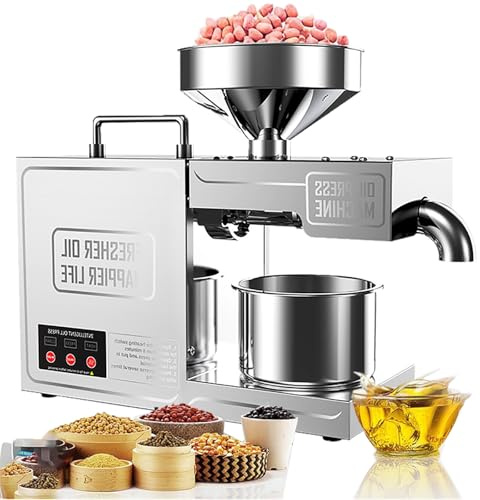 Electric Oil Press Machine for Home Use, Cold & Hot Press Technology, Ideal for Avocado, Coconut, Peanut, and Various Seeds, Commercial Grade