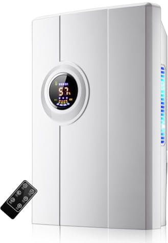 HGTRH Deshumidificateur d Air Électrique 2000ml, Déshumidificateur avec Commande à Distance Mode Veille Minuterie 24H Affichage LED 350ML/D