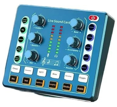 Mesa Mezclas DJ, Equipo de Podcast con interfaz M8, estudio de producción de Podcast portátil con tarjeta de sonido de preamplificador de micrófono Premium