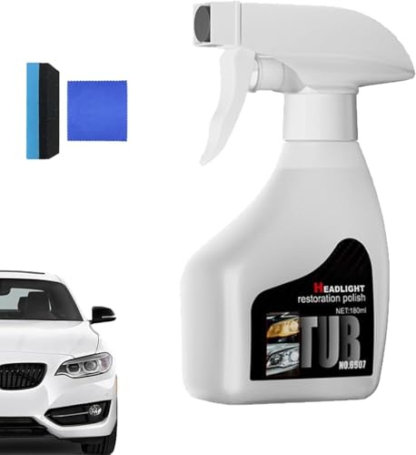 Générique Kit de renouvellement et de Restauration des phares Automobiles, Agent de réparation de Polissage de la Peinture de Voiture, adapté au jaunissement et aux Rayures, avec Serviette et éponge