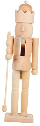 Balacoo DIY Unfinished Nutcracker Figurine Blank Smooth Surface for Christmas Craft Decor Easy to Paint and Personalize Decorative Nutcracker Ornament for Home Office Kindergarten and Gift