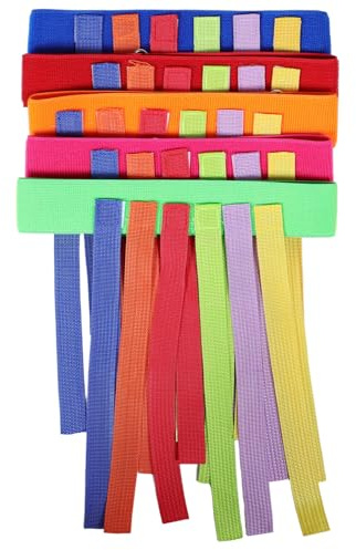 MOLUCKFU 5 Piezas Juguetes para Jardín de Infancia al Aire de Cinturones Elásticos para Atrapar Colas Equipo Sensorial para Coordinación y Trabajo Equipo Coloridas para Actividades