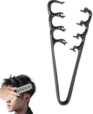 Peine de peinado con textura combinada, peine para dar volumen a tu cabello, peine desenredante con dientes anchos, herramienta para el cuidado de las costuras (negro)