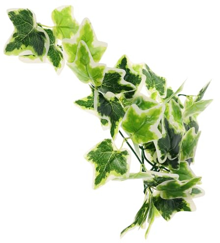 Lurrose Terrarium Suspendu pour Reptiles et Amphibiens Plantes Artificielles en Plastique Vertes, Décor Naturel Ventouse, Décoration Habitat Reptile Réaliste pour Terrarium et Cage