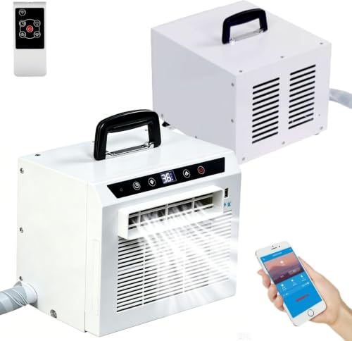 Aire acondicionado portátil de diseño split - Aire acondicionado de 3000 BTU con control táctil, a distancia y por WiFi - Temporizador de 24 horas - Para acampada, furgoneta, aut 1.5m Connecting Pipe