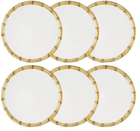UP ware Melamin Salatteller Set, BPA-frei, spülmaschinenfest, runde Teller, Salatschalen für Risotto, Nudeln und Salat, 22,9 cm Salatteller (Bambus)