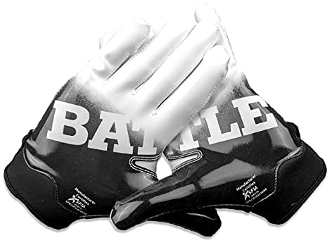 Battle Wide Receiver Football Gloves, Gradient Black, S