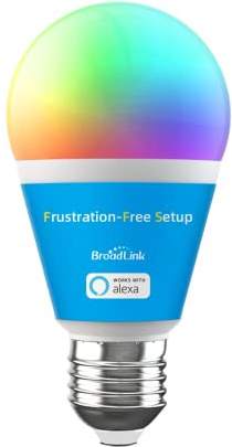 Lampadine intelligenti Broadlink, configurazione senza frustrazioni (FFS), tecnologia BLE Mesh, A60/E27/9 W/800 lm/LED, cambio di colore con sincronizzazione musicale (1 pack)