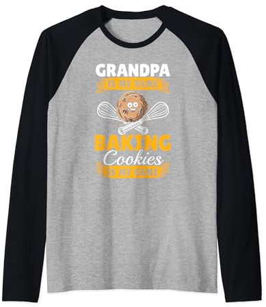 El abuelo del pastelero es mi nombre Hornear galletas es mi juego Camiseta Manga Raglan