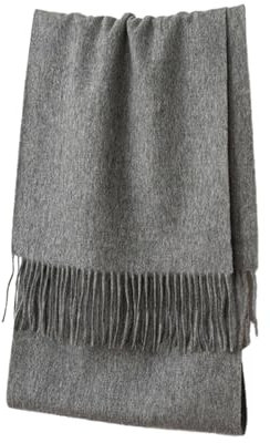 CLSSLVVBN Luxuriöser Lammwollschal, warm und stilvoll im Winter. Warmer Wollschal für den Winter, Winterschal für Damen, Grau