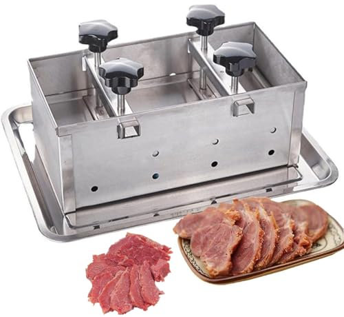 Stainless Steel Meat Press Mould, Cookie Presses Hamburger Patty Maker with Twin-Screw Pressurization Device, Ham Press Mould with Plate and Gauze, for Stuffed, Burgers, Slider, BBQ, Griling, Beef(3kg