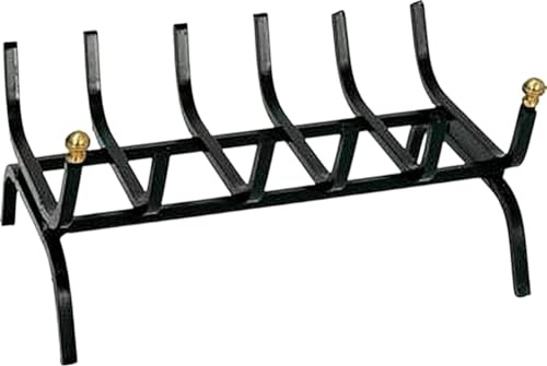 BRUCIALEGNA POGGIALEGNA LEGNA IN FERRO PESANTE PER CAMINO CON POMELLI IN OTTONE (50x30x26h cm)