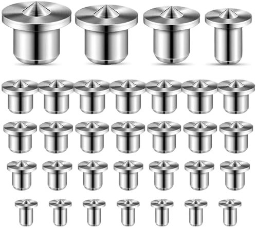 MINIEASE 32 Pcs Wood Dowel Tenon Centers Set, 6/8/10/12mm Dowel Pin Center Woodworking Alignment Tool