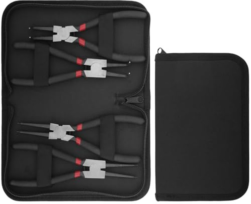 CHUIFAI 8 stycken hoppringstång, set med bärbar ficka, raka, böjda säkringsringtångar, utomhus, inre tång hoppringar för fordonsreparation, industriella högtider, hushållsapparater