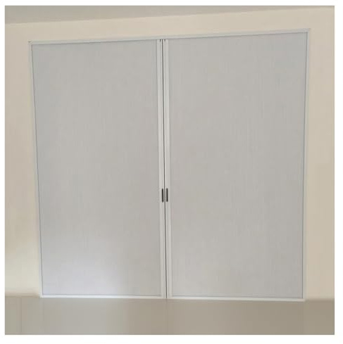 YXXSDP Foldable Accordion Doors, Aluminum Frame and Cellular Fabric Partition Gate Hidden, Large Folding Sliding Doors for Doorway, Custom Honeycomb Folding Door(White,44x78in)