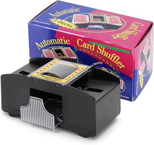 Dacefloy Mélangeur de Cartes Électrique Automatique, Shuffler à Piles pour 1-2 Jeux de Cartes, pour Poker, Blackjack, Bridge, Jeux de Société en Famille