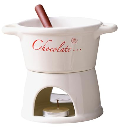 per fonduta di cioccolato, in ceramica, set di tazze per fonduta, per appuntamenti, serate, compleanni, matrimoni, antipasti, dessert, formaggio, caramelle, pane, coppie, famiglia