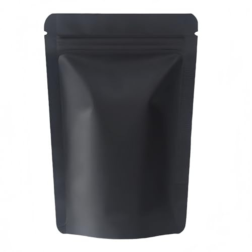 50pcs Mylar Beutel,Standbodenbeutel,Cali Packs,Zip Baggies(Schwarz,18x26cm) | Mylar Bags 3.5g,Wiederverschließbare Beutel,Aluminiumfolie,Lebensmittelbeutel, Geruchsdicht,Heißsiegel-Verpackungsbeutel