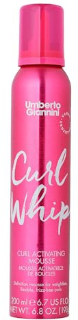 Umberto Giannini Curl Whip Curl Activating Mousse, Vegan & Cruelty Free Frizz Solution Mousse for Curly or Wavy Hair, 200 ml
