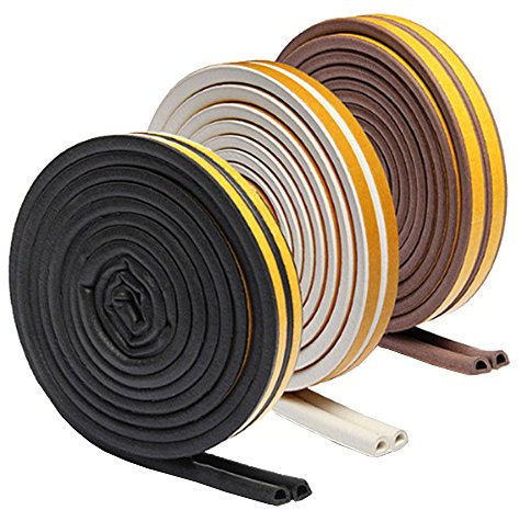 Mintice 10 Meter Schaum selbstklebend Fensterdichtung Fenster Türdichtungsstreifen Gummidichtung schalldicht Indoor Anti Kollision (grau, P Typ 10 Meter)