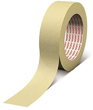 Tesa 4349 rubans de masquage universel, papier support, caoutchouc naturel masse autocollant, 125µm, 50 m x 38 mm, transparent, boîte de 48 pièces