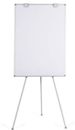 BoardsPlus Dreibein Flipchart, Magnetische Tafel, Mit Aluminiumrahmen, höhenverstellbar, Grau, Gesamthöhe 180 cm
