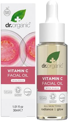 Dr Organic Guava Facial Serum, Vitamin C, Brightening, Mens, Womens, Natural, Vegan, Cruelty-Free, Paraben & SLS-Free, Organic, 30ml, Packaging may vary