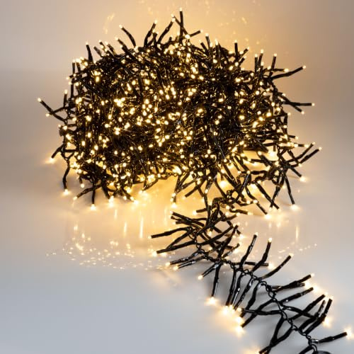 Spetebo LED Weihnachtsbaum Lichterkette warmweiß mit Timer - Länge 8,5 m / 1152 LED - Büschel Lichterkette mit Speicherchip und 8 Funktionen - für den Innen- und Außenbereich