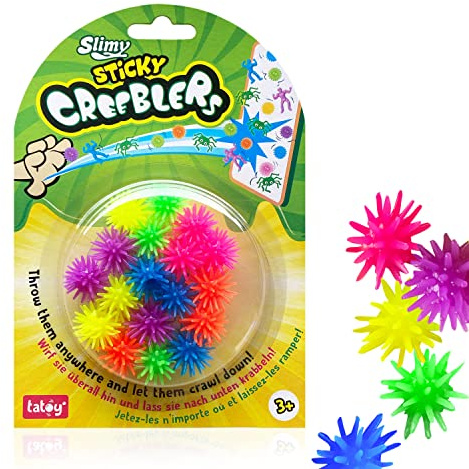 Tatoy Slimy Sticky Creeblers - Creebler - Original Wandkrabbler, Super Heros und Glow-in-The-Dark Glibber Spinnen, klebrige Fensterläufer, Sensory Antistress Fidget für Kinder (ab 3 Jahre)