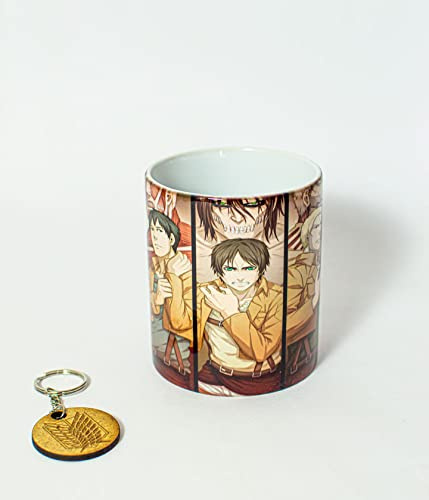 Tazas + Llaveros - Ataque de los titanes - Anime (Taza + Llavero - Ataque de los titanes - Personajes - Anime…)