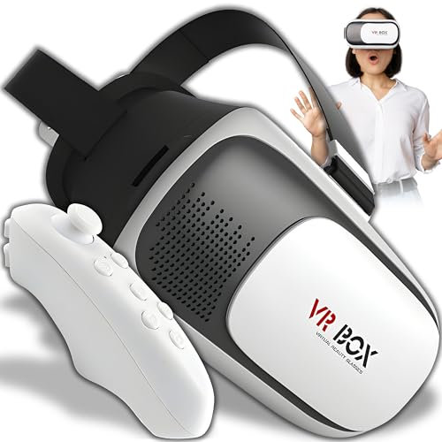 Retoo Occhiali per Realtà virtuale per Smartphone da 3,5-6,3 Pollici con Telecomando e visore a 360°, Occhiali visori VR compatibili con Android, Phone, Samsung, Moto, LG, Huawei, ASUS