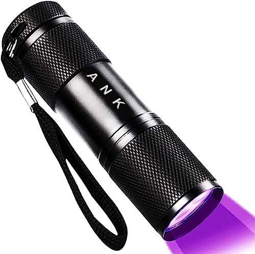 A N K UV-Taschenlampe, 87 mm L 9 LED-Taschenlampe, 395 NM schwarze Taschenlampe, leistungsstarker UV-Licht, Haustier-Urindetektor, 26 mm UV-Licht, Haustierbett, Trocken-Urin-Detektor.