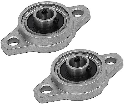 QUARKZMAN FL000 10mm Bohrung Flansch Montiert Kugellager x 2Stk Zinklegierung 2-Bolzen Selbstausrichtung für Rollende Fahrzeuge und Maschinen