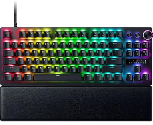Razer Huntsman V3 Pro Tenkeyless - Analoge optische E-Sport TKL Gaming-Tastatur ohne Ziffernblock - Snap Tap & Rapid Trigger (Digitaler Drehregler, Doubleshot-PBT-Tasten) QWERTY US-Layout | Schwarz