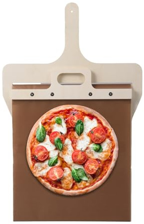 Pelle à pizza coulissante Pelle à pizza glissante Spatule à pizza pour four à pizza Pelle à pizza en bois Palette à pizza avec manche pour fours d'intérieur et d'extérieur