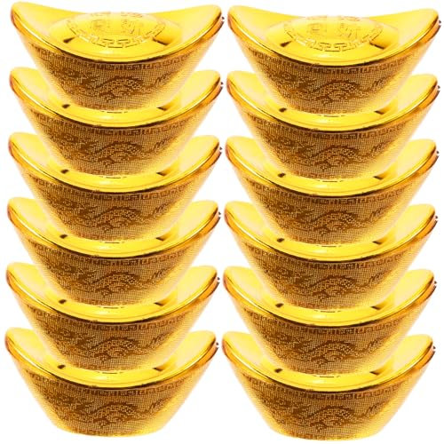 SOLUSTRE 12stücke -form-süßigkeitenbox-kunststoff-simulation- -dekoration-tischdeko-chinesisches-barren-dekor-party-geschenk