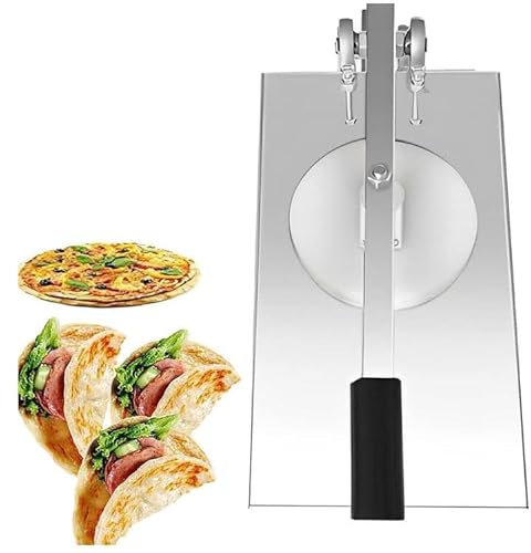 Manual Dough Press, Commercial Stainless Steel Pizza Pastry Press with Extension Rod, Max 24cm/9.5'' Home Tortilla Pastry Press,12cm