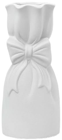 Bogenvase, dekorative Vasen, Keramikvase,moderne weiße Keramikvase,minimalistisch,niedlich,dekorative Vase,Zuhause,Hotel,Restaurant Blumenvase für Blumenarrangements Wasserpflanzen,Typ 2, 9,9 x 22,1cm