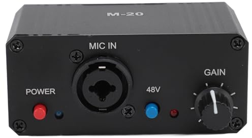 Préampli de microphone à gain élevé 48 V Power XLR Sortie micro préamplificateur pour microphones dynamiques et condensateurs Booster