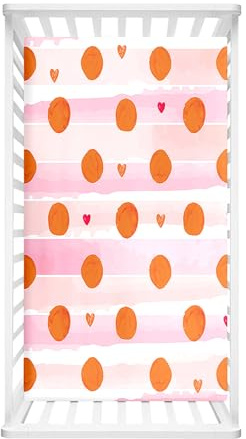 Morbuy Spannbettlaken Babybett, Bunte Kreise Spannbettlaken Kinderbett, Weiche Spannbettlaken für Kinderbett, Stubenwagen Bezug Kinderwagen Matratzenbezug für Neugeborenes (Orange,160x80cm)